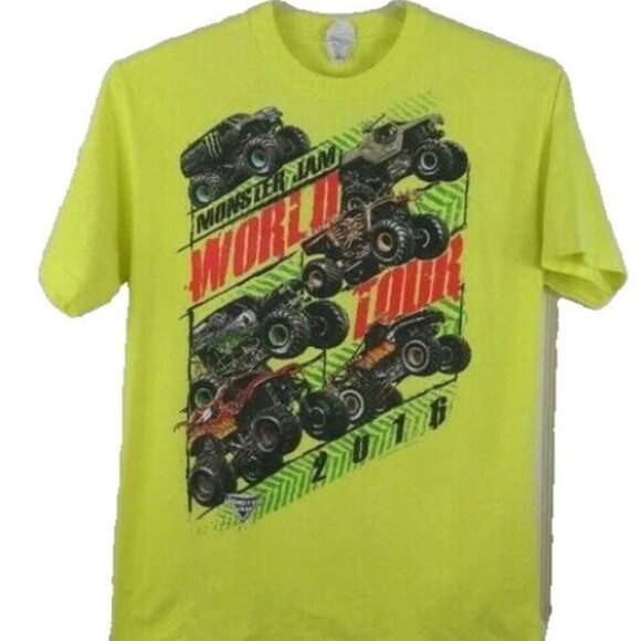 2016 Neon Monster Jam World Tour T Shirt Size M - Picture 1 of 8